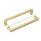 khtumeware 2 Pack 8inch(203mm) Hole Center Brushed Gold Cabinet Pulls Heavy-Duty Solid Matte Gold Cabinet Hardware Pulls for Kit