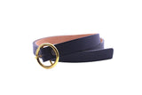 Niddleman Women Artifical Leather Belt (30, Black,Gold)