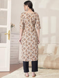 Pinkmint Kurta Set For Women Cotton Printed Straight Kurta With Pant (Pack Of 1) Multicolor19 2Xl