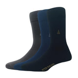 Peter England MenS Cotton Full Length Socks (Pack Of 3) Dark Grey, Navy, Black