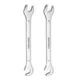 HARFINGTON 2pcs Super-Thin Open End Wrench 6mm Metric Double Open-End Wrench 30Cr13 Stainless Steel Quenching Polish Spanner wit
