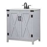 Elegant Decor Grant 30 Aluminum Mdf Single Bathroom Vanity In Gray