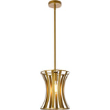 Living District Lily 1-Light Mid-Century Metal Pendant In Brass Finish