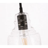 Living District Pierce 1-Light Mid-Century Metal Pendant In Black And Clear