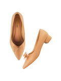 Shoetopia Pointed Toe Bow Detailed Tan Bellies For Women & Girls Eu36,Tan,3,B0DNXNCGBL