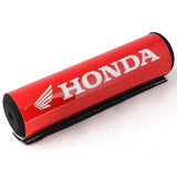 Short Red Pad & White Text Soft Cushion High-Density Foam Crossbar Handlebar Protectors for ATVs Motorcycles Bikes (7.87in Long)
