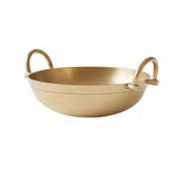 Nayi Naveli Bronze Kadahi | Traditional Cooking Kadhai with Dual Handles Deep Cooking Pan for Frying Sauteing Boiling Kitchen Us