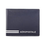 Aeropostale Men Sacramento Leather Global Coin Wallet Navy, No. Of Card Slot : 4