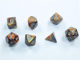Gold Lustrous Mini Dice With Silver Numbers 10Mm (3/8In) Set Of 7 Chessex