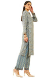 Soch Womens Blue Muslin Floral Printed Kurta Set With Zari Detailed Blue M