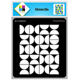 SWAGSTATION Semi Circle Geometric Stencil for Painting and Craft, 6 x 6 Inch Reusable Plastic Template for Wall Art, Fabric Pain