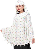 Scarf Women Scarves, Cotton Long Usable For Vehicle Driver | White Printed Design | Universal Size | For Girl & Women | Breathab
