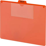 Smead Poly Out Guide TwoPocket Style, 1/5Cut Tab Center Position, Guide Height, Letter Size, Red, 50 per Box (51920)