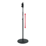Gator Frameworks Microphone Stand with 12 Weighted Base and Deluxe Soft Grip Squeeze Height Adjustment, (GFW-MIC-1201)