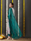 Anni Designer Women'S Cotton Blend Anarkali Printed Kurta With Pant & Dupatta (Toki White_M_White_Medium),White,M,Cotton Blend,TOKI WHITE_013,