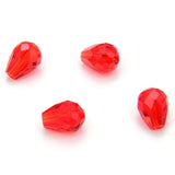 50pcs Adabele Austrian 8mm Faceted Teardrop Crystal Beads Light Siam Red Compatible with 5500 Swarovski Crystals Preciosa