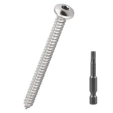 #12 x 4 Torx Pan Head Sheet Metal Screws, 304 Stainless Steel 18-8 Self Tapping Screws for Metal & Wood & Plastic, 15-Pack with