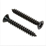 Bolt Dropper #6 x 3/4 Inch Wood Screws, Pack of 100 - Xylan Coated Stainless Steel Flat Head Phillips Black Screws - Corrosion R