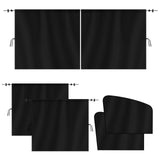 VANPET 5 Pcs Car Curtains, 99% Light Blocking Fabric Rear Seat & Side Windows Divider Curtain Baby Shades, Wide Sedan SUV Sunsha