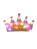 Bookmycostume Assorted Glowing Led Happy Birthday Headband Crown Accessories For Girls 3 Modes Changing Lights, Sparkly Birthd