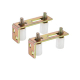 Skelang Slide Gate Guide Roller with L Post Bracket, Adjustable Dual Nylon Rollers Gate Assembly Support for Sliding Rolling Gat
