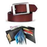Men Belt & Wallet Combo Set For Men , Gift Set For Men , Gift Hamper For Birthday Or Other Occasion For Men (Brown)