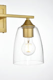 Living District Harris 2-Light Iron & Glass Bath Sconce In Black/Clear