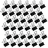 TekBud 25mm Black Binder Clips, Metal Paper Clamps for Files, Documents, Notes & Paper Organization, Reusable Office, School & H