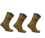 Vdangi Men Police Calf Length Cotton Khaki Socks(Pack Of 3)(Free Size)