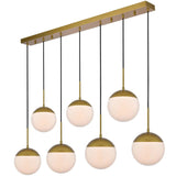Living District Eclipse 7 Lights Black Pendant With Frosted White Glass