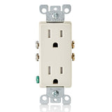 Leviton T5325TMP 15 Amp 125V Tamper Resistant Decora Duplex Receptacle (10 Pack), Light Almond