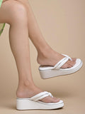 Shoetopia White Wedges Sandal For Women & Girls Criss-Cross Strap Design Stylish Comfortable Durable Heels Perfect For Casual & Party Eu39,White,6,B0D76W1VCB