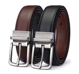 Sunshopping MenS Formal Artificial Leather Black & Brown Pin Buckle Belt Combo Set (Bob23) (28, Black01)