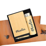 The Bling Stores Personalised 3 In 1 Corporate Gift Set Which Includes Diary,Keychain, And Bottle Gift Set For Employee Of The M