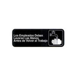Tablecraft Employees Must Wash Hands Spanish Sign | Los Empleados Deben Lavarse Las Manos Antes de Volver al Trabajo | Commerica