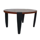 Benjara Max 35 Inch Oval Top Coffee Table, Mango Wood, Iron Frame, Brown and Black