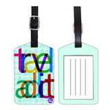Nutcase Designer Luggage Travel Baggage Tags Single Tag With Name Card Inside Travel Addict Blue Design