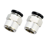 VETLEY PNEUMATIC Push to Connect Fitting 1/2 Inch Tube OD x 3/8 Inch NPT Thread Male Straight Connector Air Fittings Black PC1/2
