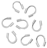 500pcs Wire Guard Thread Protector Loop Guardian Sterling Silver Plated Brass Metal (Hole 0.5m/0.02 inch) for DIY Craft Jewelry