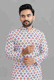 Lookmark Men'S Cotton Blend Printed Long Kurta Suitable For All Indian Wedding, Occasions, And Festivals (Az-Lm-Og-Kurta 24-L) M