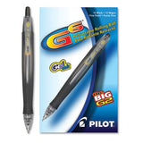 Pilot : G6 Gel Retractable Roller Ball Pen, Black Ink, Fine, 0.70mm : Sold as 2 Packs of 1 / Total of 2 Each