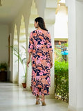 Gosriki Women'S Cotton Blend Straight Printed Kurta With Palazzo (Chinki Navy-Vks01-Gs_M_Navy_Medium),Navy Blue,,B0D9WFHWF6