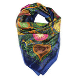 Blingg Leaves And Deer Print Silk Scarf Gift For Women