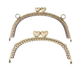 Zoomella 2 Pieces Embossed Metal Purse Frame Heart Kiss Clasp Lock Bag Clutch Frame