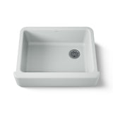 KOHLER K-6487-95 Whitehaven Farmhouse Self-Trimming Apron Front Single Basin Kitchen Sink with Tall Apron, Ice Grey, 30 Inch