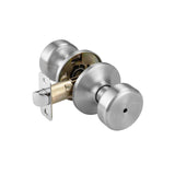 STARPY Black Door Knobs, Pismo Door Knob with Lock, Privacy Door Handles Interior for Bath & Bed (Privacy, Brushed Nickel, 1)