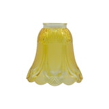 Pastlla Glass Lampshade Light Covers Frosted Flower Glass Shade Bell Shaped Pale Yellow Light Fixture Replacement Globe or Cover