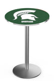Holland Bar Stool Co. L214-42 Stainless Steel Michigan State Pub Table with 36 Dia. top
