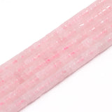 NITOPUPU 150Pcs 4 2mm Natural Rose Quartz Spacer Stone Beads for Jewelry Making Supplies, Loose Semi Flat Round Gemstone Tube B