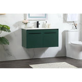 Elegant Decor Penn 36 Aluminum Alloy Mdf Single Bathroom Vanity In Green